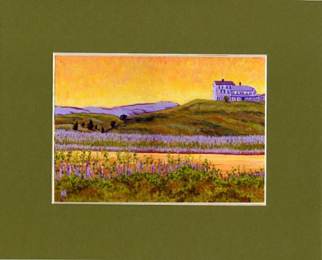 CAPE COD Seascape Truro House Ocean Matted Print Rutana