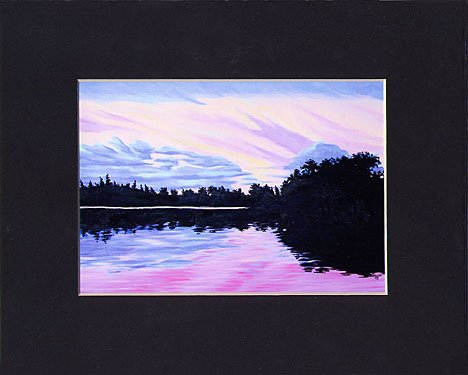 KEYWEST Florida SUNSET Matted Print, Pink Purple Sky, Renee Rutana