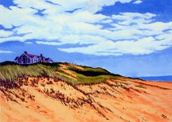 ACEO Print of Original Cape Cod Dune Wellfleet Painting, Renee Rutana