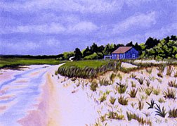 ACEO Print of Original Cape Cod Dune Painting, Renee Rutana