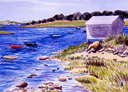 ACEO Print of Original Cape, Martha's Vineyard Painting, Renee Rutana