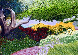 ACEO Print of Original PORTSMOUTH, NEW HAMPSHIRE Floral Garden Painting, Renee Rutana