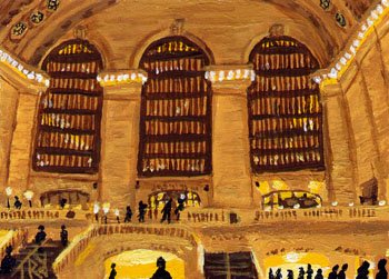 ACEO Print of Original Grand Central, New York City Painting, Renee Rutana