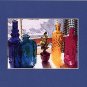 COLORED GLASS BOTTLES IN THE WINDOW Blue, Green, Yellow & White Matted Photo Print, Renee Rutana