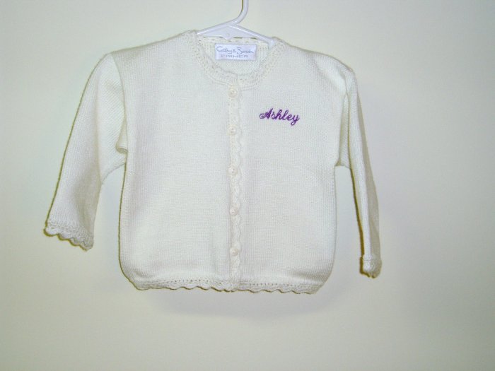 Girls Boutique Knit Sweater Cardigan White "Ashley"