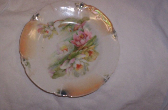 Flowered plate made in Leuchtenburg Germany