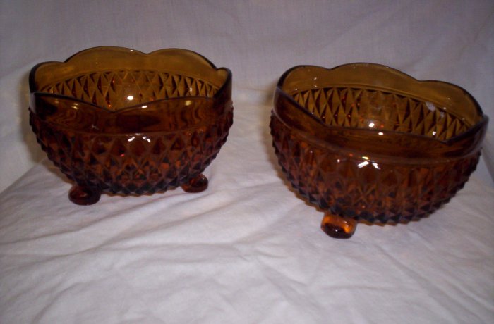 Amber Three-Footed Candy Dish