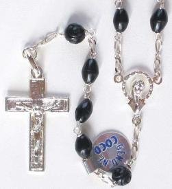 Cocoa Bead Sterling Silver Rosary