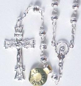 Diamond Cut Solid Sterling silver rosary