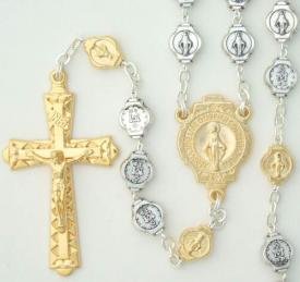Gold Accent Miraculous Medal Rosary