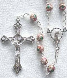 Pink Cloisonne' Rosary