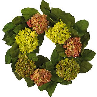 24" Hydrangea Wreath w/Leaves