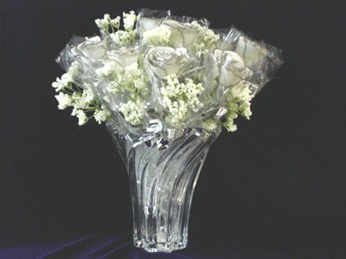 1 Dozen Diamond White 11" Silver Roses