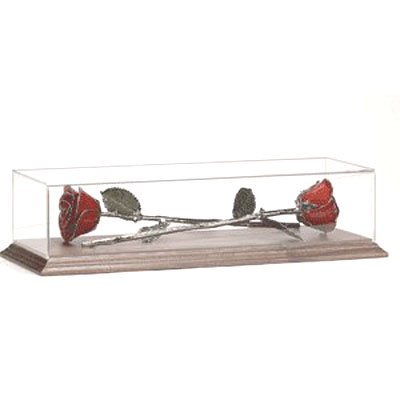 Two Perfect 11" Silver Roses