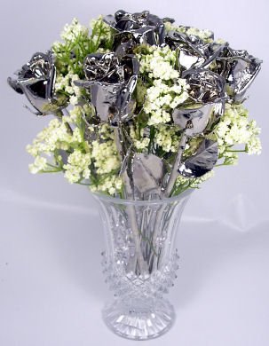 1 Dozen 11" Platinum Roses