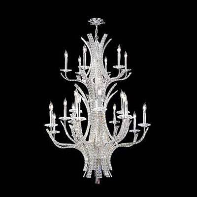 22 Light Eclipse Entry Chandelier, Silver