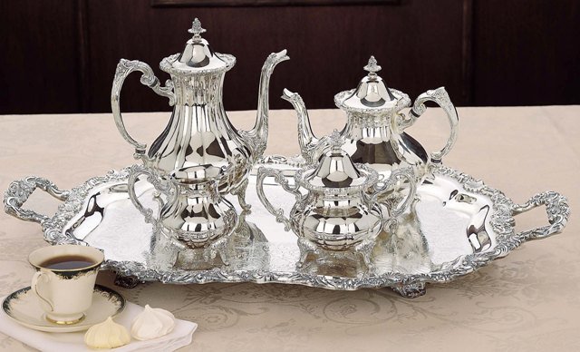 Loveland Rose Silverplated Tea & Coffee Set