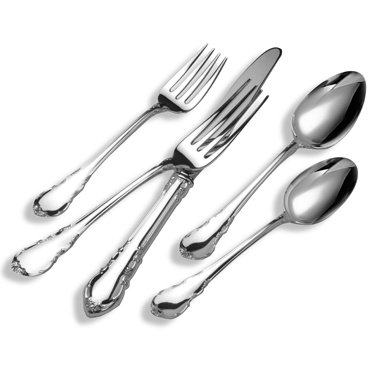 Lunt Modern Victorian Sterling Silver Flatware Set.