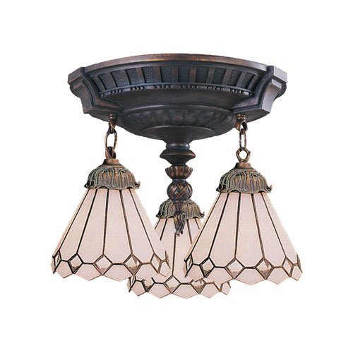 Mix-N-Match 3-Light Semi-Flush In Aged Walnut