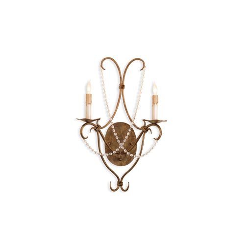 Currey and Company 2 Light Crystal Lights Wall Sconce
