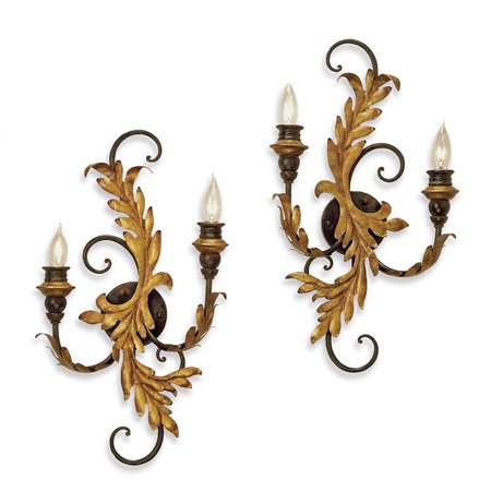 Currey and Company 2 Light Panache Wall Sconce Pair