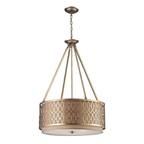 Elk Lighting Estonia Five-Light Pendant in Aged Silver