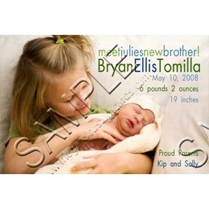 4x6" Custom Photo Birth Announcements