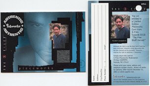 X-Files season 4&5 PW1 Mulder Sweatshirt Pieceworks insert card