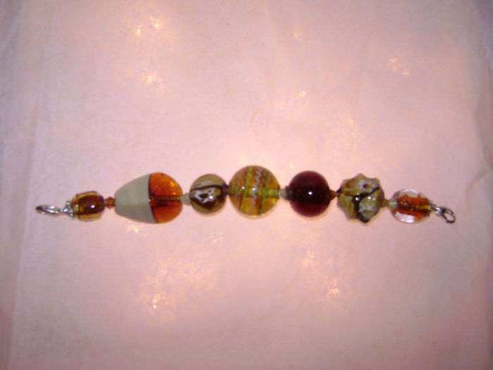Large Brown Toned Glass Medical I.D. Alert Replacement Bracelet