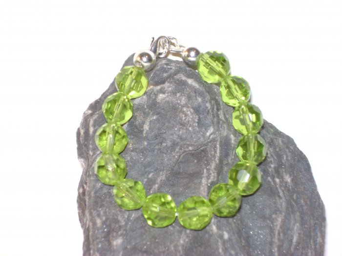 Peridot facetted Glass Medical I.D. Alert Replacement Bracelet