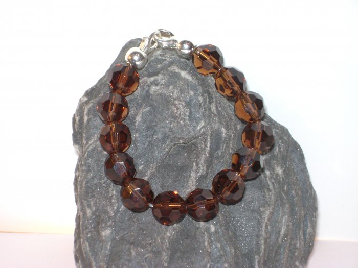 Smokey Quartz Facetted Glass Medical I.D. Alert Replacement Bracelet