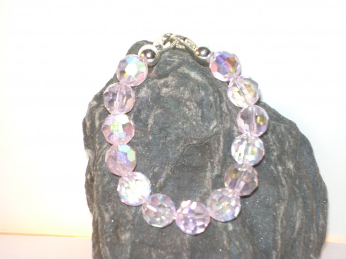 Pink Iridescent Facetted GlassMedical I.D. Alert Replacement Bracelet