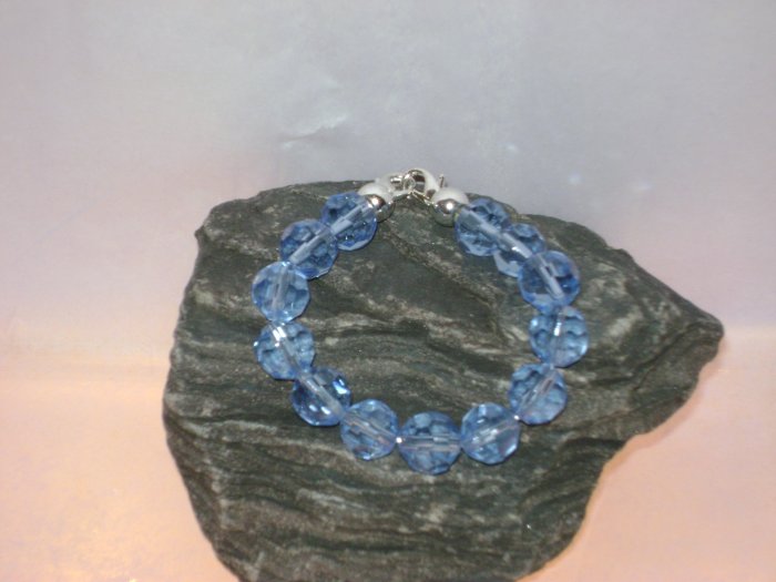 Blue Facetted Glass Medical I.D. Alert Replacement Bracelet