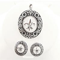 Fleur de lis oval set