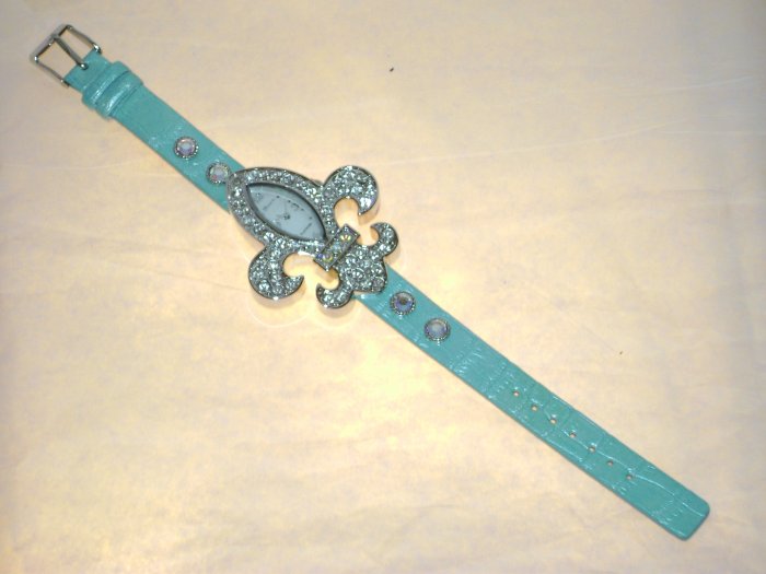 Teal Fleur de lis Watch