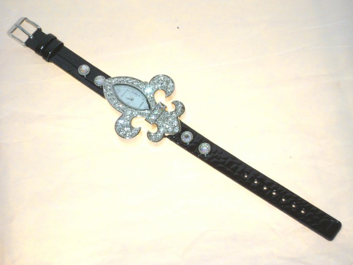 Fleur de lis Watch Black