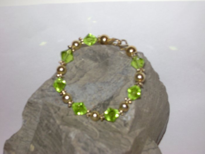Medical Alert Replacement Bracelet Green& Gold