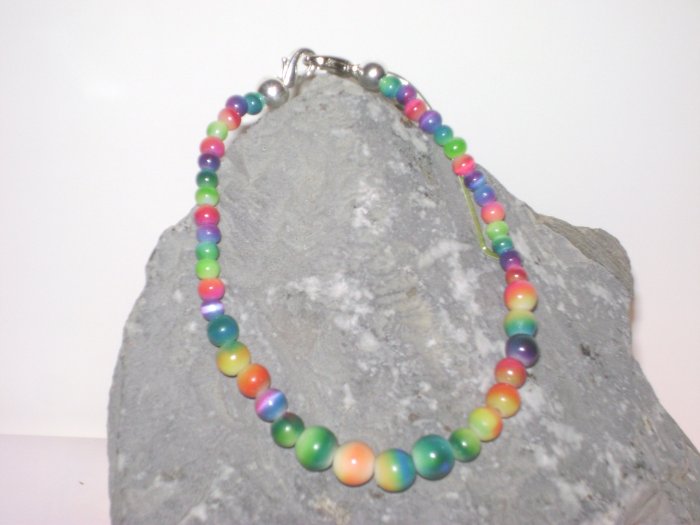Rainbow Graduated Bead Medical Alert Replacement Bracelet