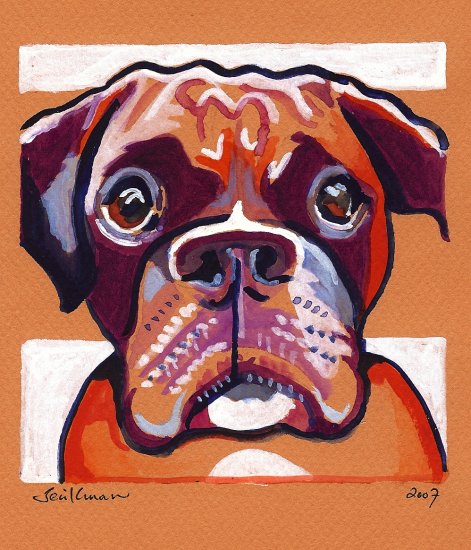 "Boxer Dog" Watercolor Painting Print