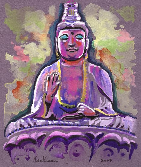 "Saipan Buddha" Watercolor Painting Print