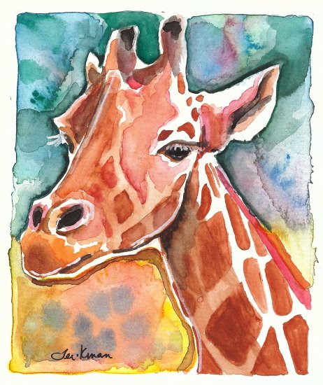 "Giraffe" Watercolor Painting Print