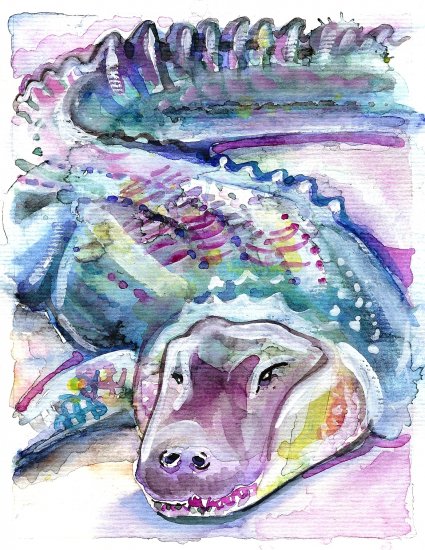 "American Alligator" Watercolor Painting Print