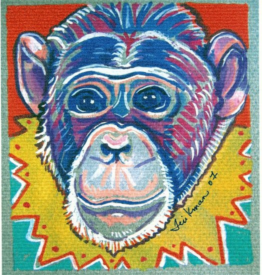"Super Chimp" Watercolor Painting Print