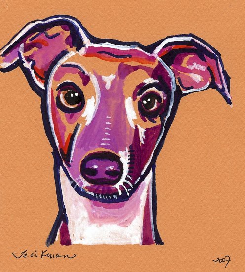 "Greyhound" Watercolor Painting Print