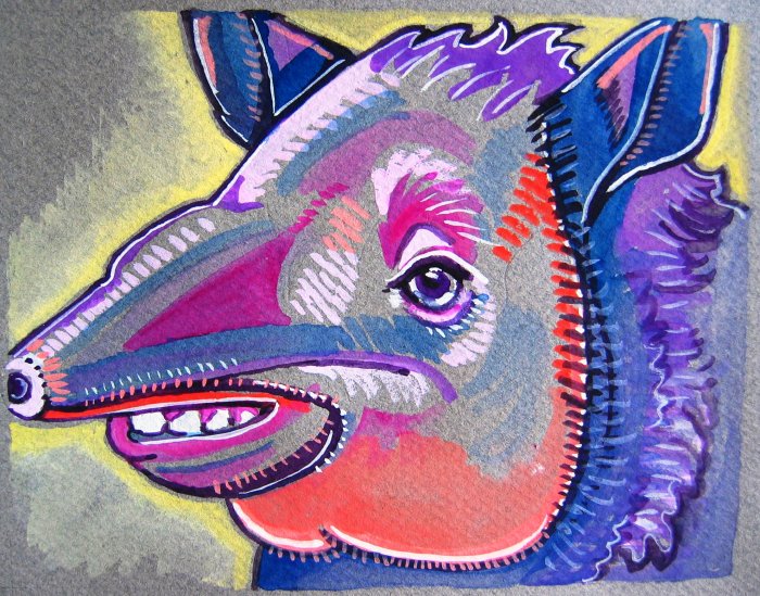 "Happy Tapir" Watercolor Painting Print
