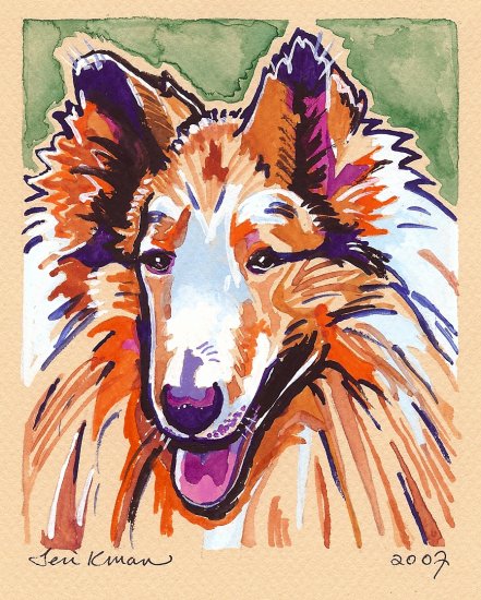 "Collie" Watercolor Painting Print