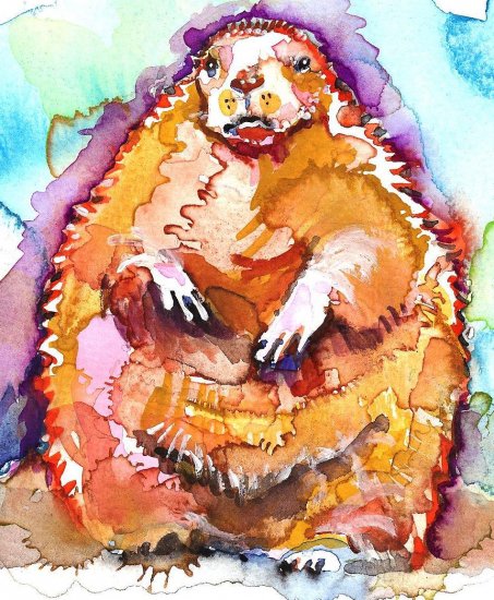 "Groundhog" Watercolor Painting Print