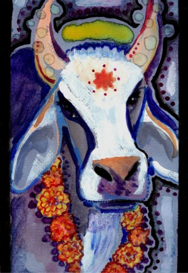 "Brahma Bull" Gouache Painting Print