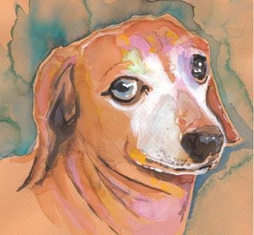 Dachshund "Baron" Watercolor Painting Print