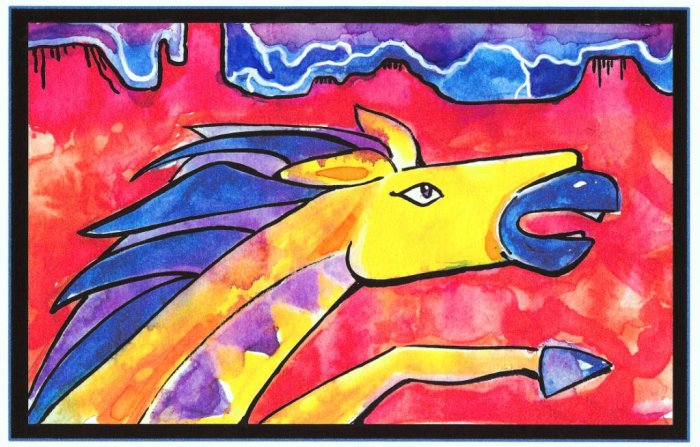 "Lightning Horse" Watercolor Painting Print